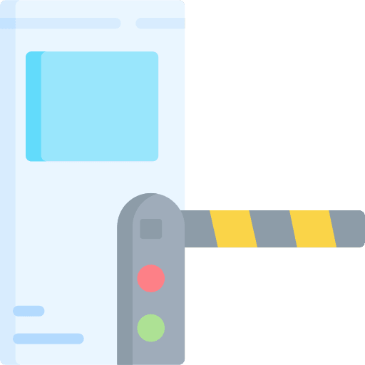 Toll road protection safety traffic sign icon