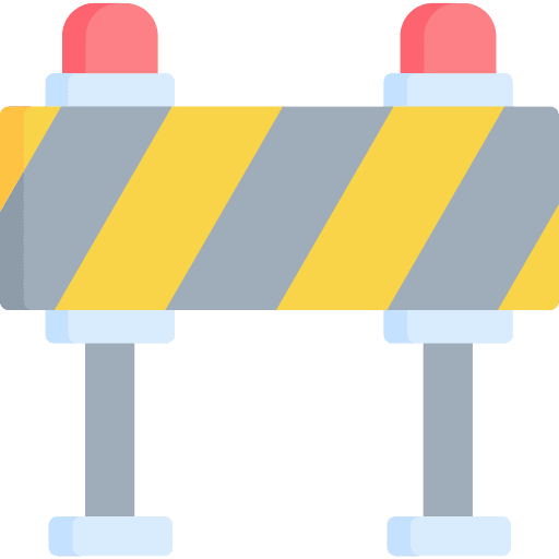 Traffic barrier road barrier no entry under construction icon