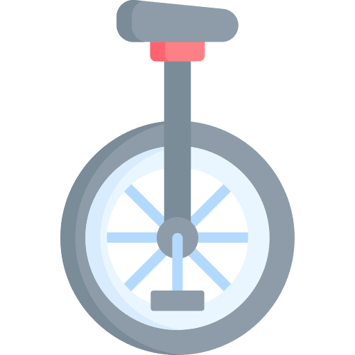 Unicycle pedals transportation entertainment icon