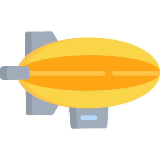 Zeppelin dirigible transportation travel icon