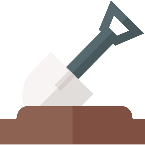 Shovel sprout garden tool construction and tools icon
