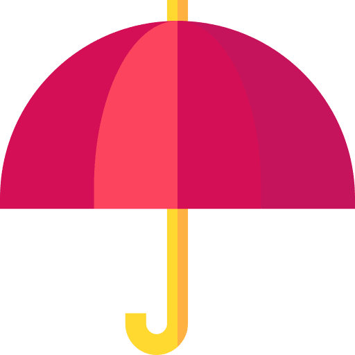 Umbrella sign protect rain icon