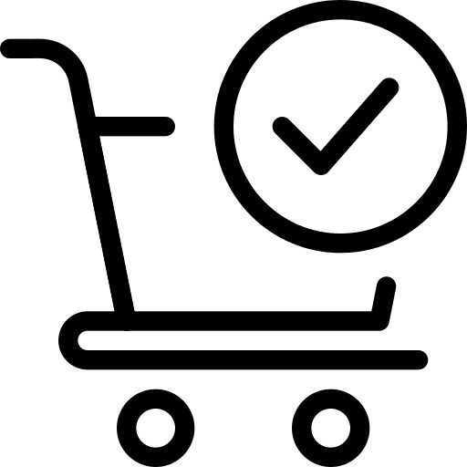 Checklist online store tick smart cart icon