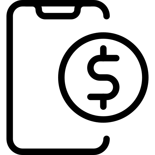 Cellphone online payment business and finance banking icon