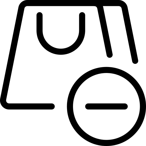 Delete bag handle ui commerce and shopping icon