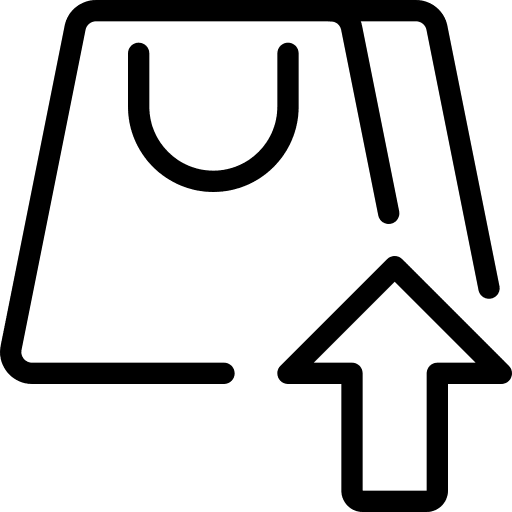 Up arrow purchase shopping bag commerce and shopping icon