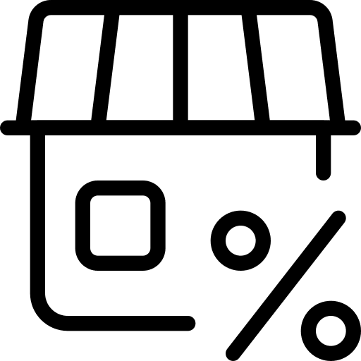 Discount ecommerce shopping store percentage icon