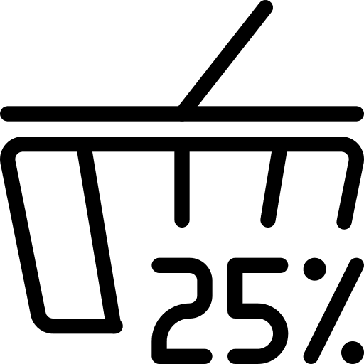 25 percent shopping cart ecommerce commerce and shopping icon