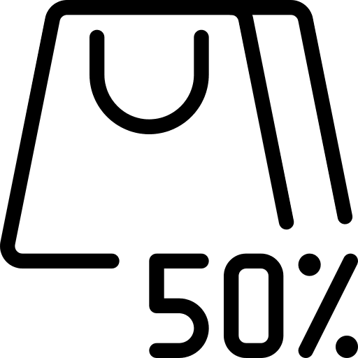 50 percent percentage grocery discount icon