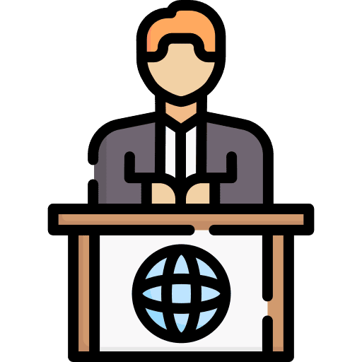 News anchor avatar caucasian tie icon