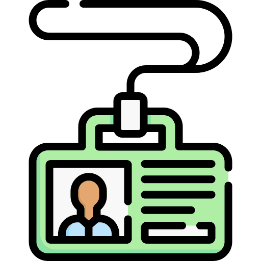 Press pass identity card identification user icon