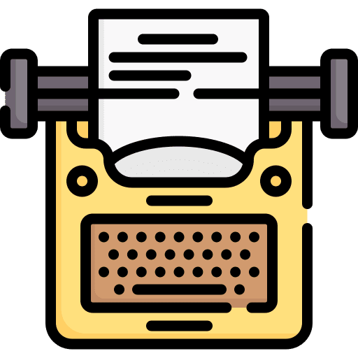 Typewriter journalism electronics paper icon