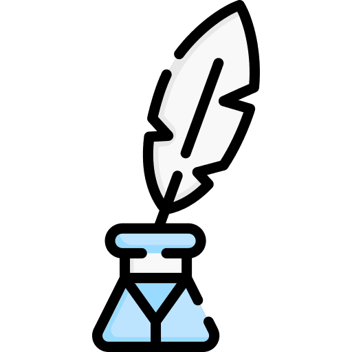 Quill education write feather pen icon