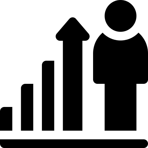 Employment human resources bar chart candidates icon