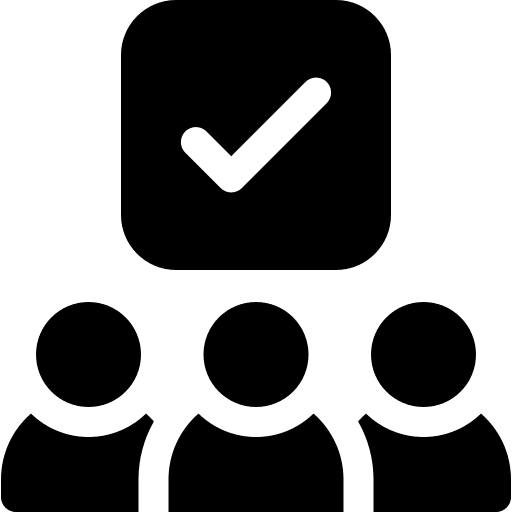 Recruitment recruits people check icon