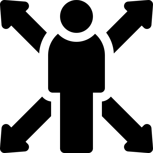 Decision making directions arrows people icon