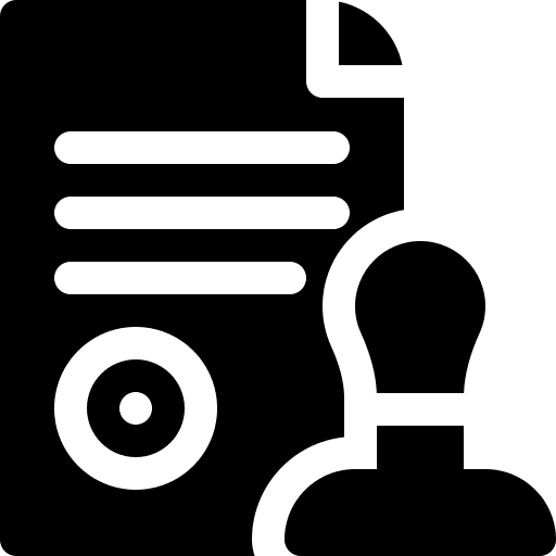 Stamp official documents license contract icon