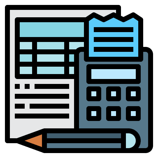 Bookkeeping math finance calculator icon