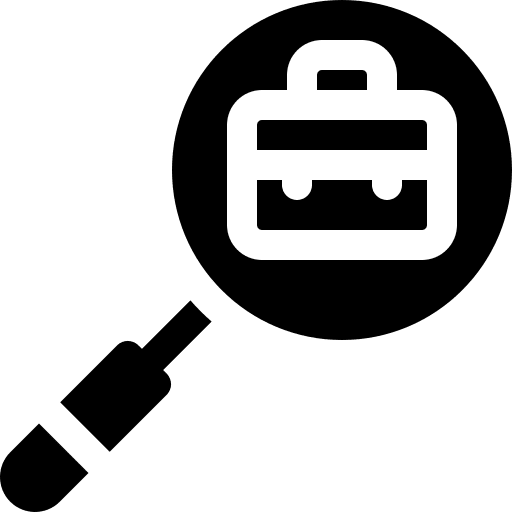 Search job briefcase career bag icon