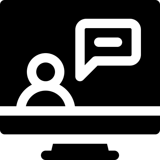 Video call user speech bubble videoconference icon