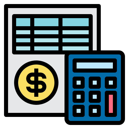 Bookkeeping business and finance accounting calculator icon
