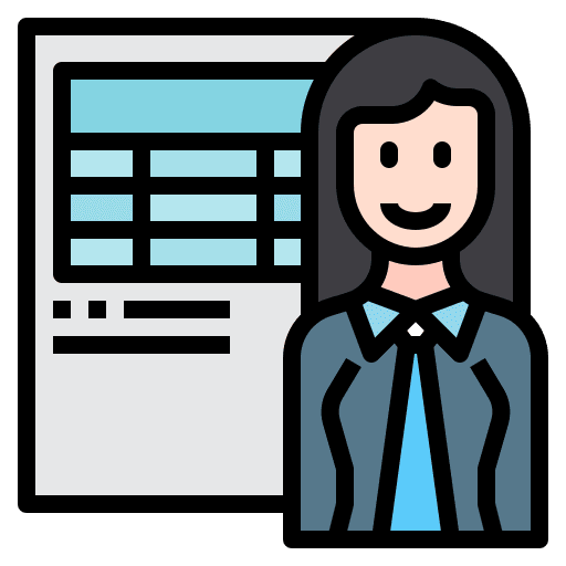 Bookkeeping finance financial bussineswoman icon
