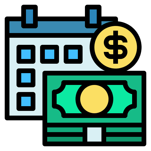 Calendar days management money icon