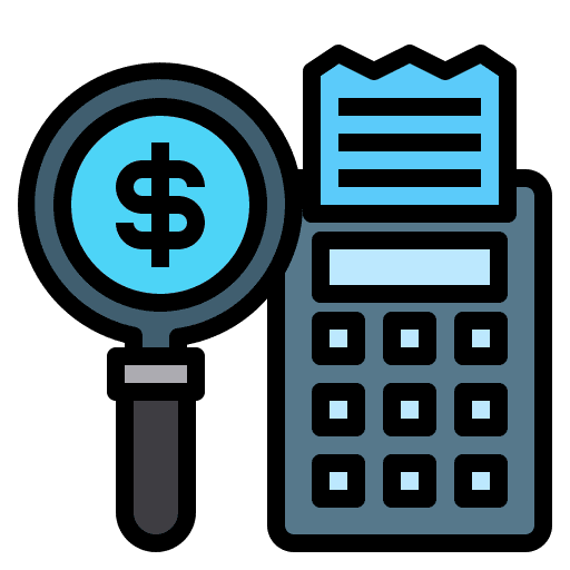 Analysis business and finance finance magnifying glass icon