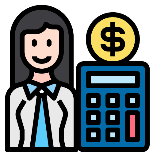 Math female finance accounting icon