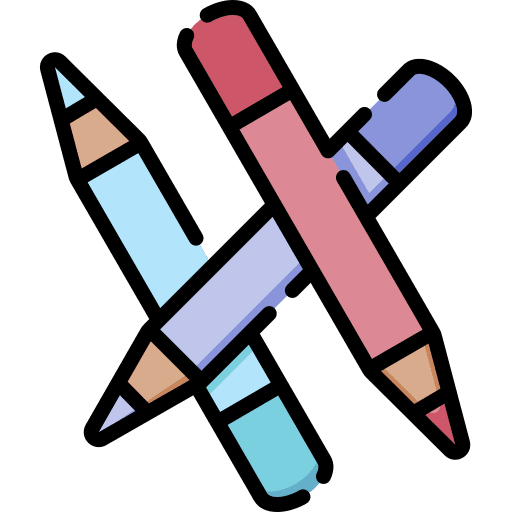 Colored pencils school material pencil education icon