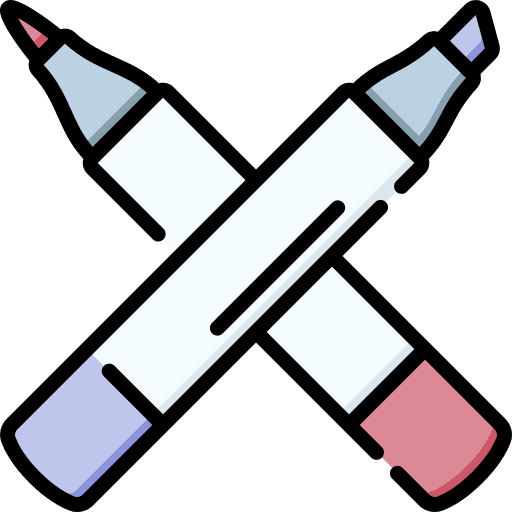 Markers paint art crafts icon