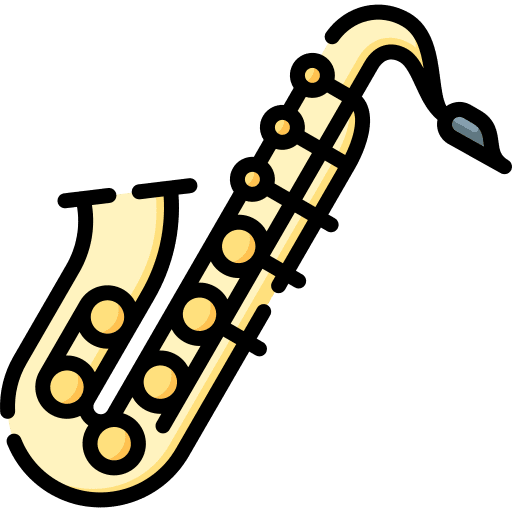 Saxophone musical instrument wind instrument music and multimedia icon