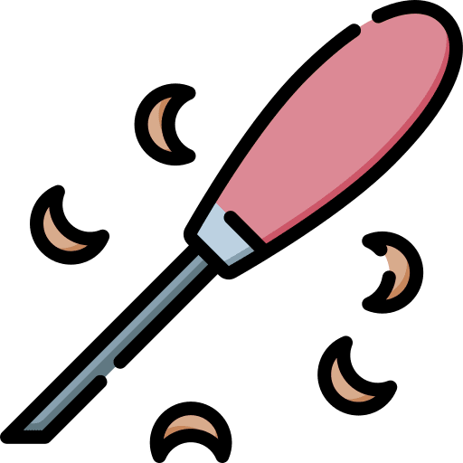 Wood carving carving gouges construction and tools icon