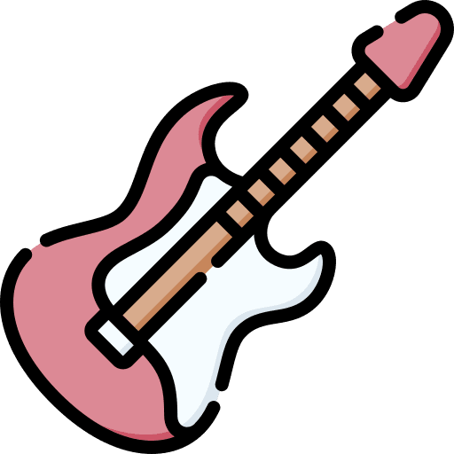 Electric guitar instrument music and multimedia electric guitar icon