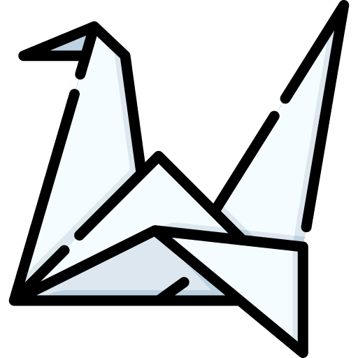 Origami animal folding swan icon