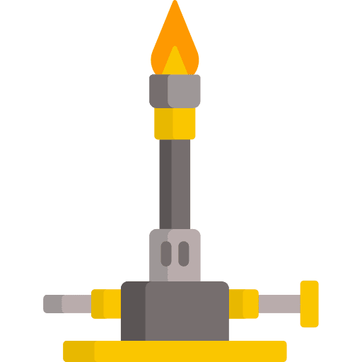 Bunsen burner biochemistry flask education icon
