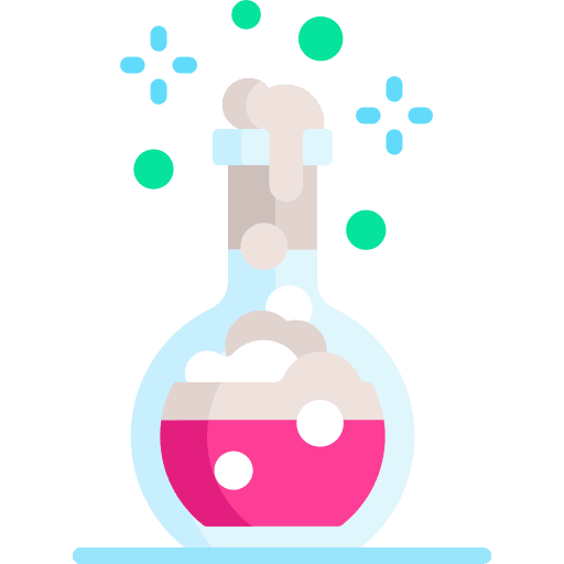 Chemical reaction science laboratory flask icon