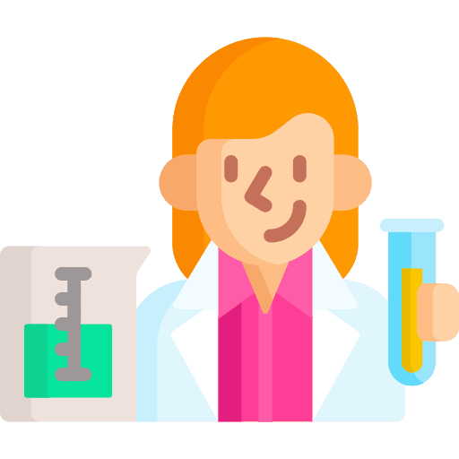 Chemist woman blonde beaker icon