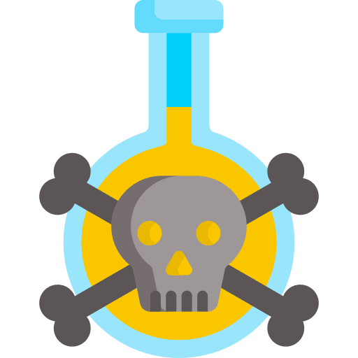 Dangerous dangerous skull chemical icon