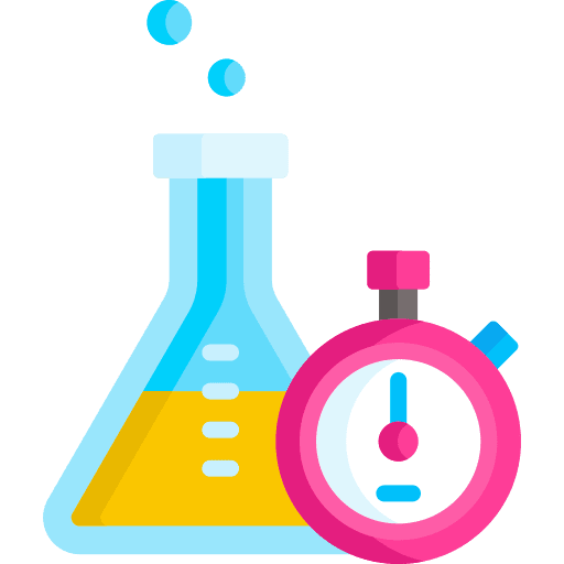 Flask experiment laboratory clock icon