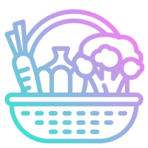 Vegetable broccoli pumpkin basket icon