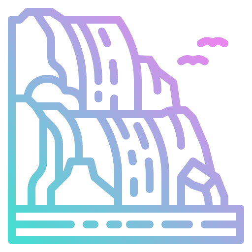 Waterfall wildlife exotic nature icon