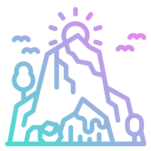 Cave view rock nature icon