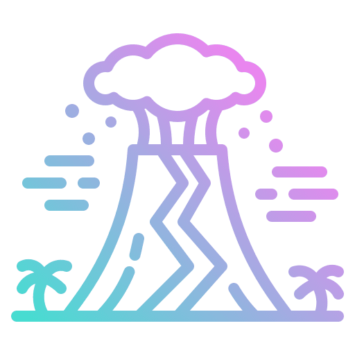 Volcano lava ecology and environment nature icon