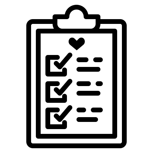 Check list check list heart clipboard icon