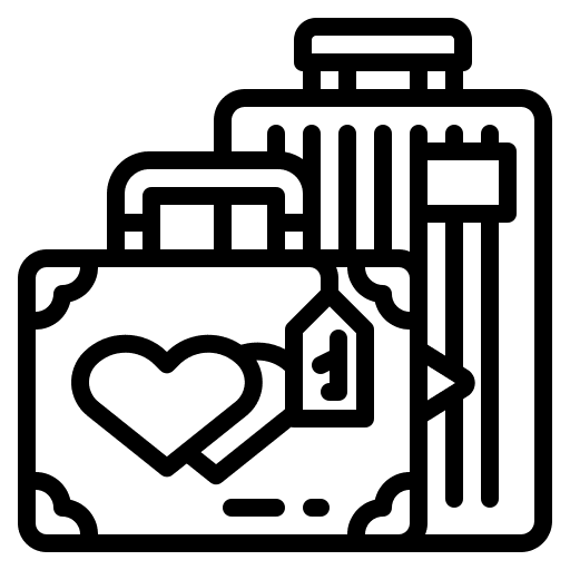 Honeymoon bag honeymoon suitcase icon