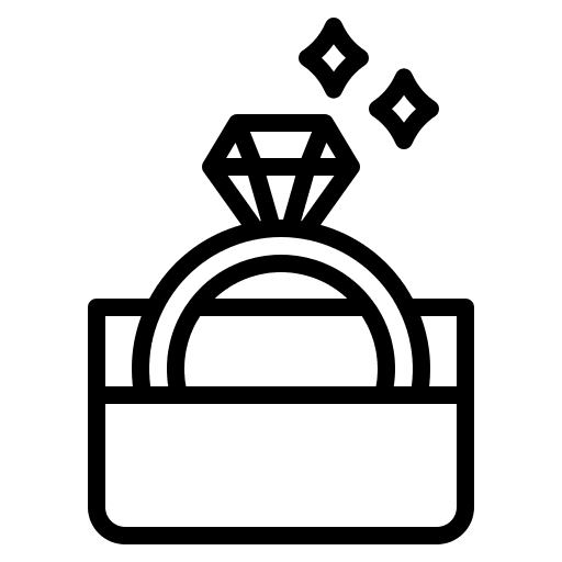 Wedding ring proposal love and romance marriage icon