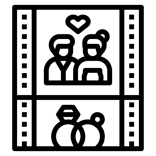 Wedding video film romantic love and romance icon