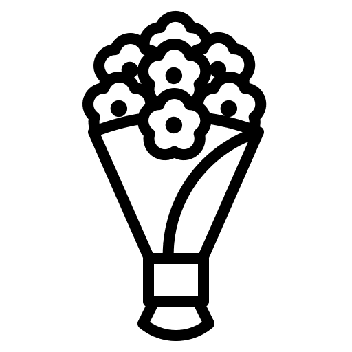 Bouquet flower love and romance bouquet icon