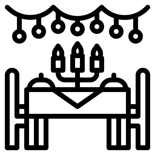 Dinner romantic dinner dining room heart icon